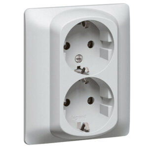 Legrand 771331 Galea Life 2x2P+F aljzat gyermekvédelemmel, csavaros, alumínium – Készlet erejéig!!!